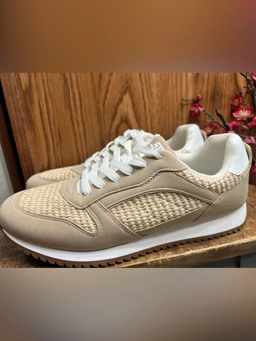 Steve Madden Kinkade Raffia Sneakers Woven Platform Casual Summer Shoes Size 9